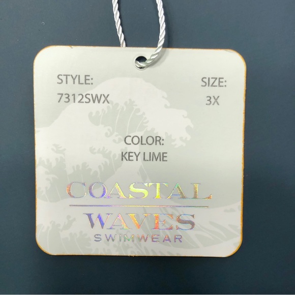 NEW Coastal Waves Caged High Waist Halter Plus Size Bikini Set Lime Green NWT 3X - Picture 11 of 12